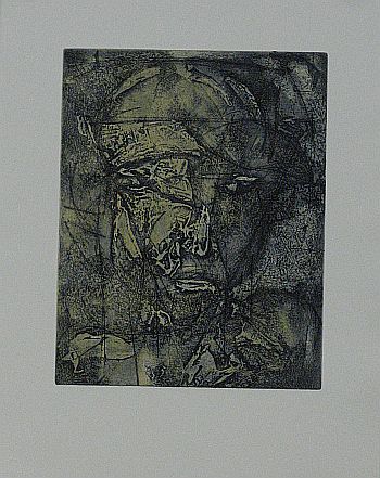 Click the image for a view of: Kagiso Pat Mautloa. Version of blue. 2009. Intaglio prints. 496X391mm